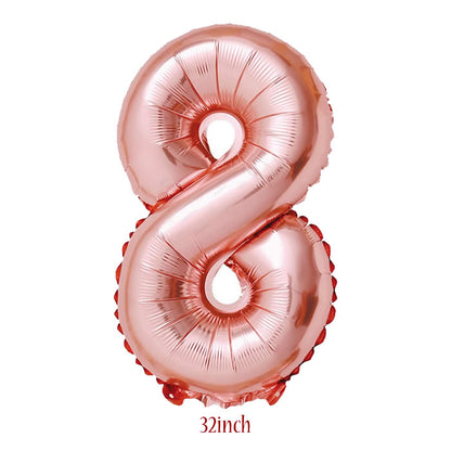 32 inch Rose Gold Number 8 Foil Balloon