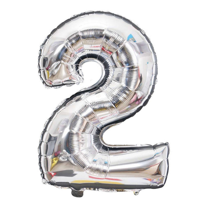 32in Silver Foil Number 2 Balloon