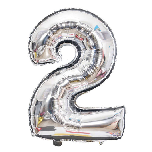 32in Silver Foil Number 2 Balloon
