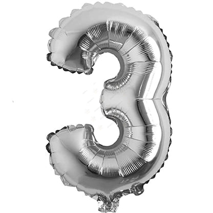 32in Silver Foil Number 3 Balloon