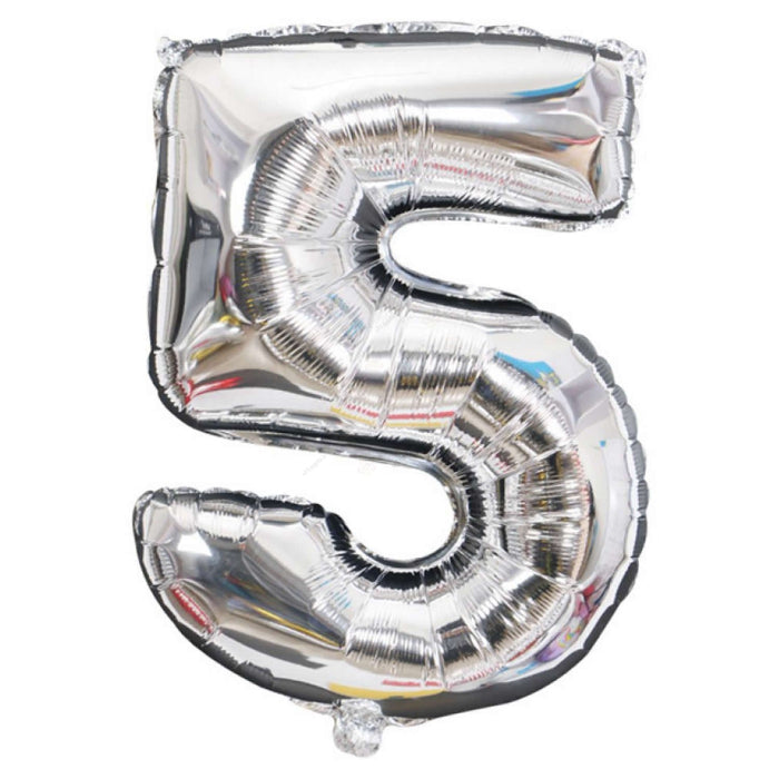 32in Silver Foil Number 5 Balloon