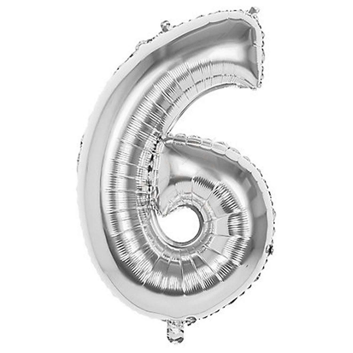 32in Silver Foil Number 6 Balloon