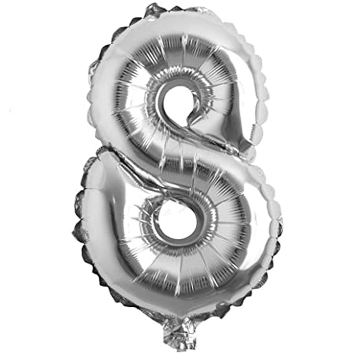 32in Silver Foil Number 8 Balloon