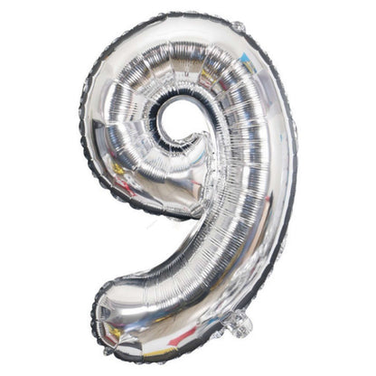 32in Silver Foil Number 9 Balloon
