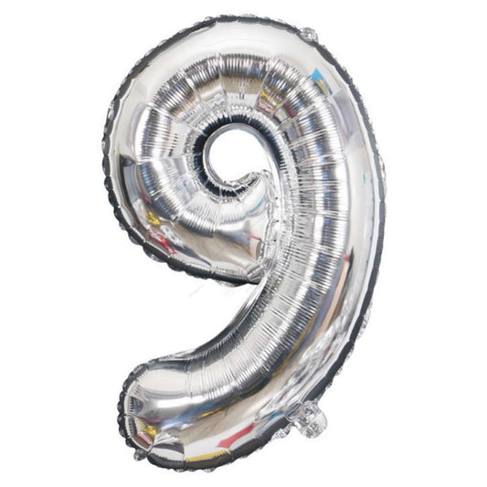 32in Silver Foil Number 9 Balloon