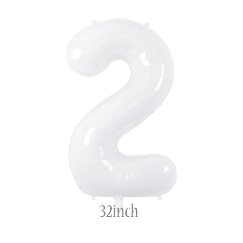 32 inch white foil number 2 balloon