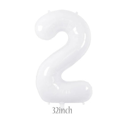 32 inch white foil number 2 balloon