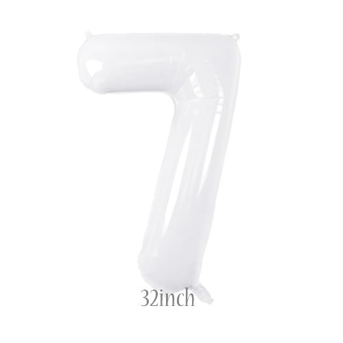 32 inch white foil number 7 balloon