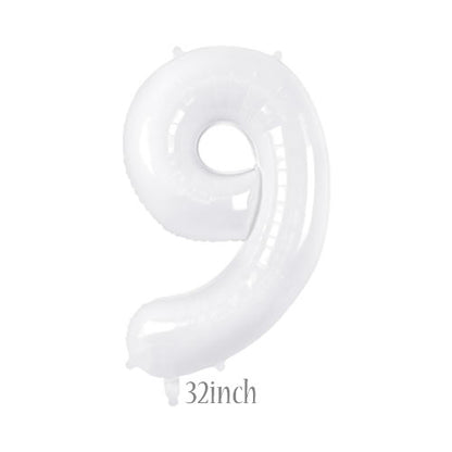 32 inch white foil number 9 balloon
