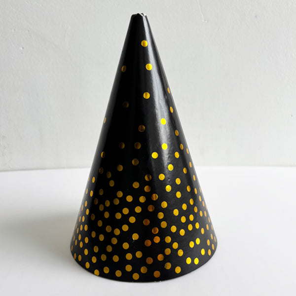 Black & Gold Polka Dot Paper Hats