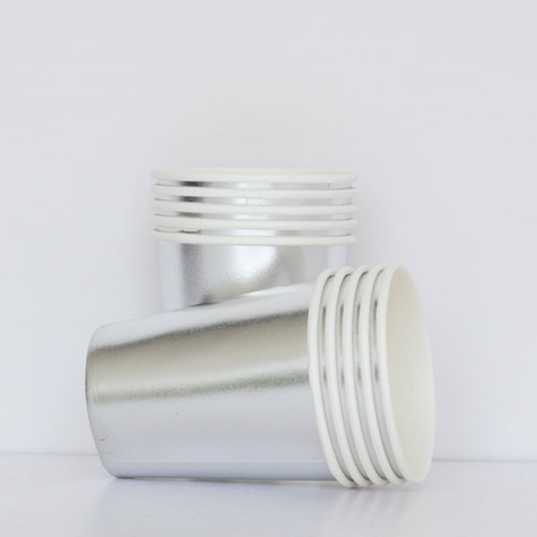 Metallic Silver Paper Cups