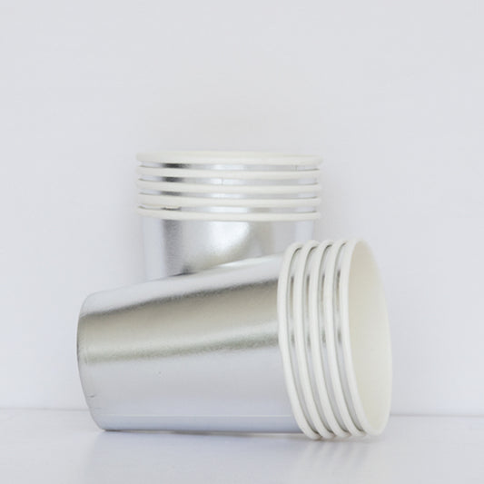 Metallic Silver Paper Cups