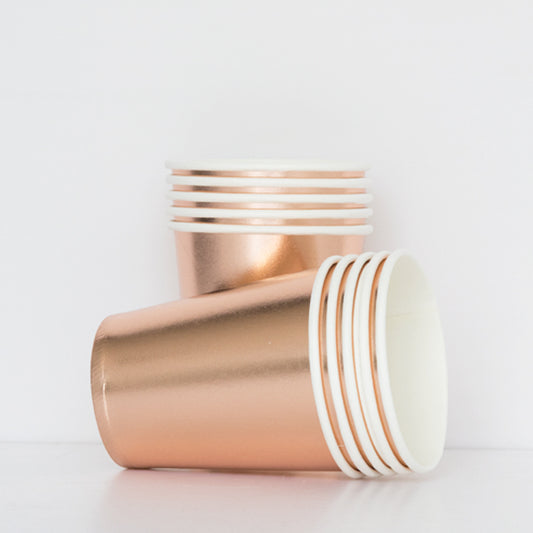Metallic Rose Gold Paper Cups