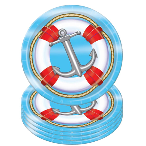 Nautical Theme 7-inch Paper Plates
