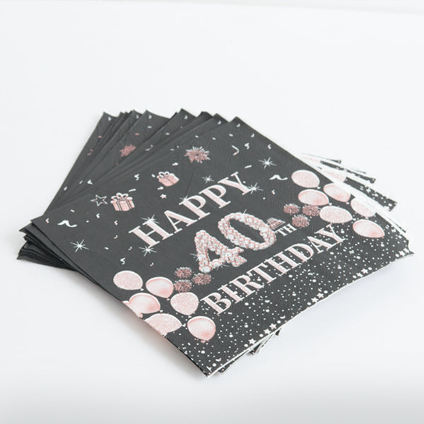 Happy 40th Birthday Paper Napkins