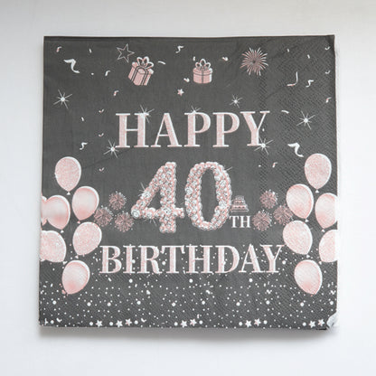 Happy 40th Birthday Paper Napkins