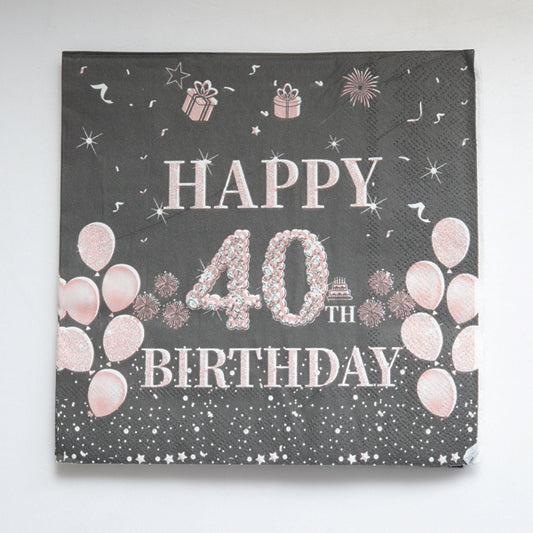 Happy 40th Birthday Paper Napkins