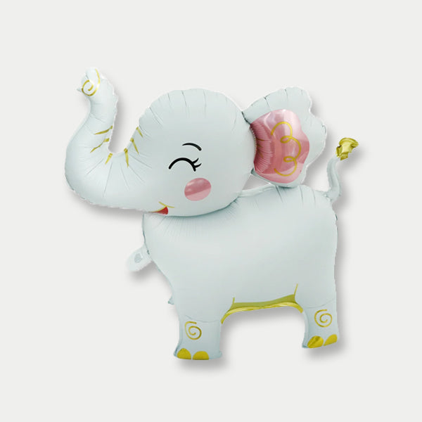 3D Standing Elephant Foil Balloon (White)