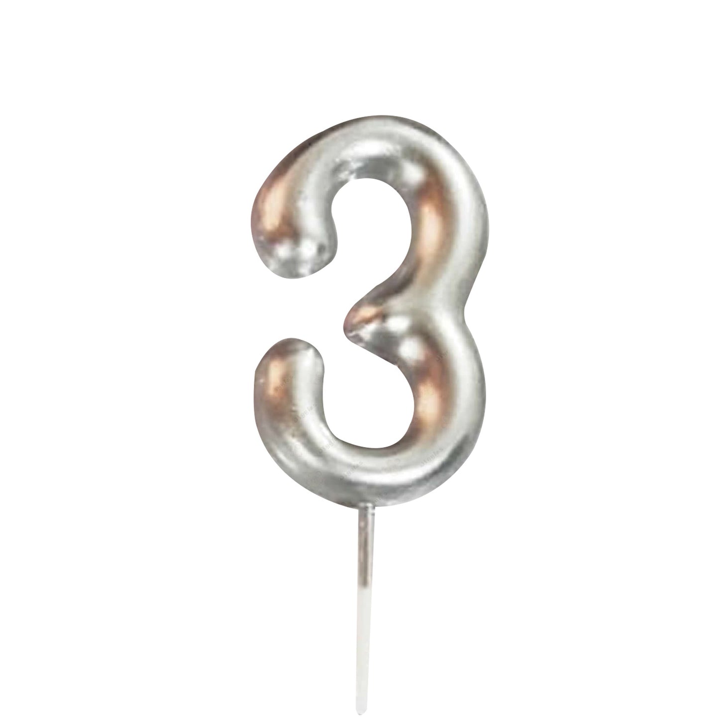 Silver Number Candles