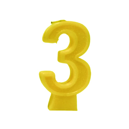 Yellow Number Candle