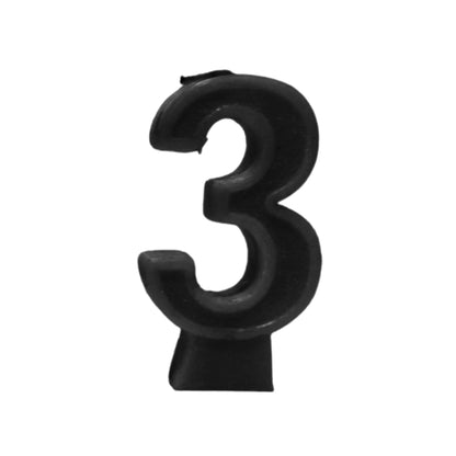 Black Number Candle