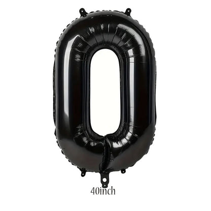 40 inch Black Number 0 Foil Balloon