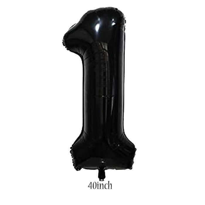 40 inch black number 1 foil balloon