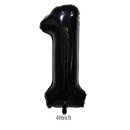 40 inch black number 1 foil balloon
