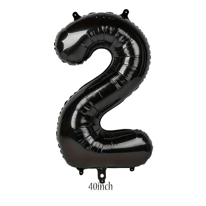 40 inch black number 2 foil balloon