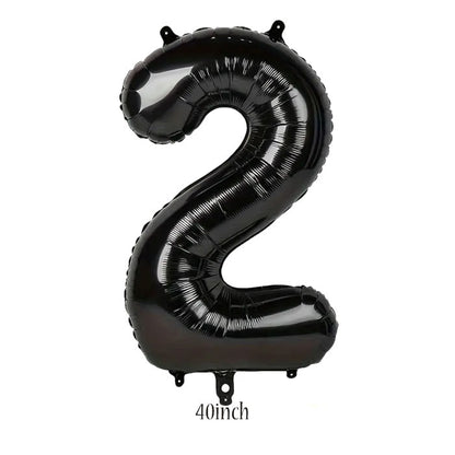 40 inch black number 2 foil balloon