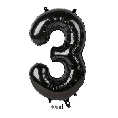 40 inch black number 3 foil balloon