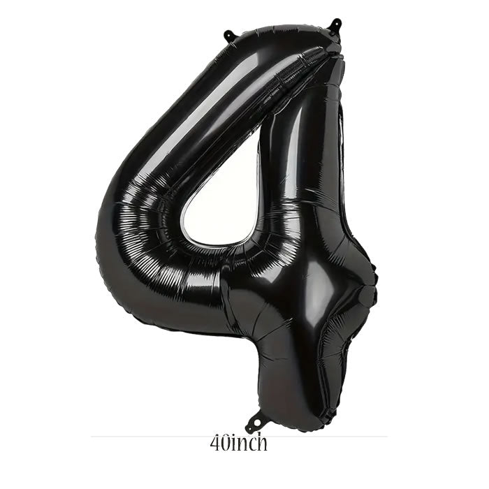 40 inch black number 4 foil balloon