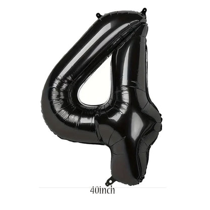 40 inch black number 4 foil balloon