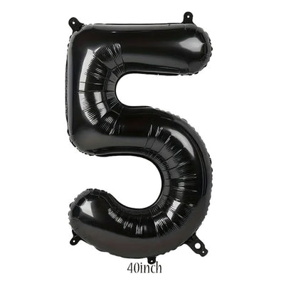 40 inch black number 5 foil balloon