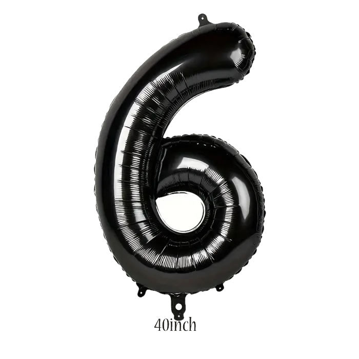 40 inch black number 6 foil balloon