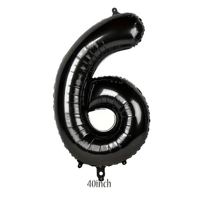 40 inch black number 6 foil balloon