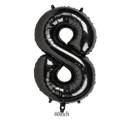 40 inch black number 8 foil balloon