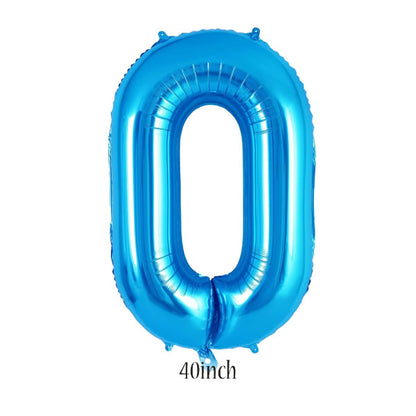 40 inch Blue Number 0 Foil Balloon