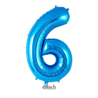 40 inch Blue Number 6 Foil Balloon