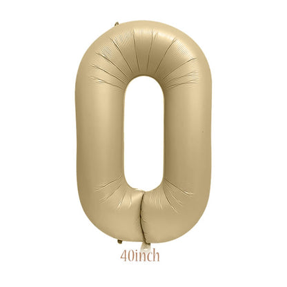 40 inch Caramel Foil Number 0 Balloon