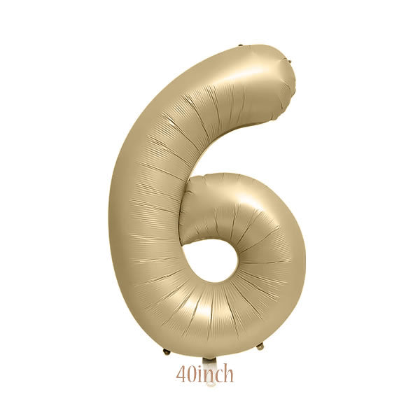 40 inch Caramel Foil Number 6 Balloon