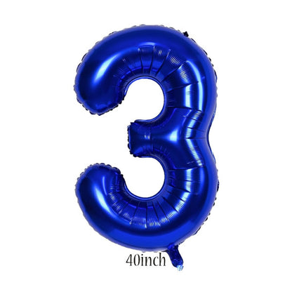 40 inch Dark Blue Number 3 Foil Balloon