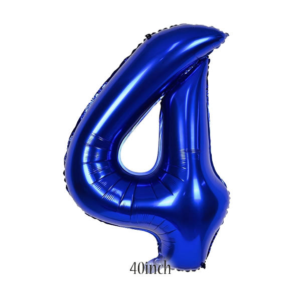 Dark Blue Number 4 Foil Balloon