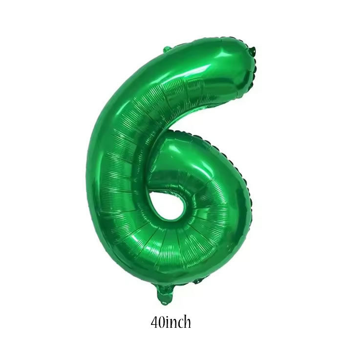 40 inch green foil number 6 balloon