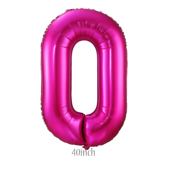 40 inch Hot Pink Number 0 Foil Balloon