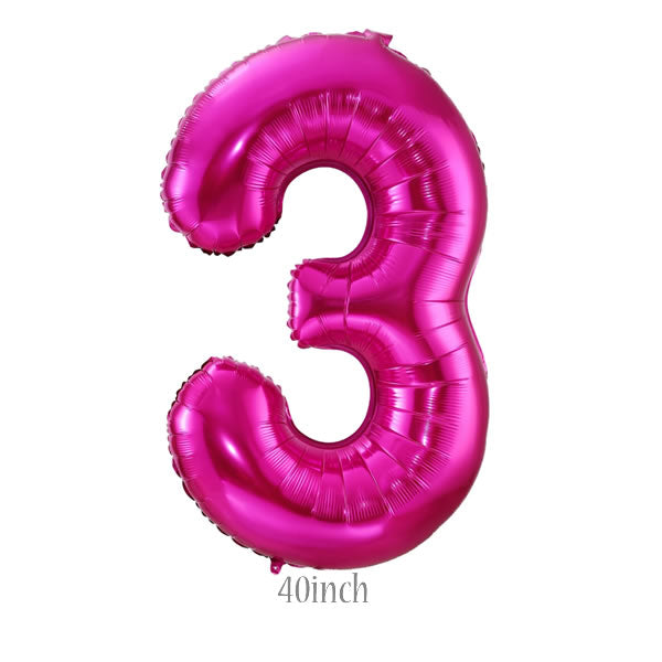 40 inch Hot Pink Number 3 Foil Balloon