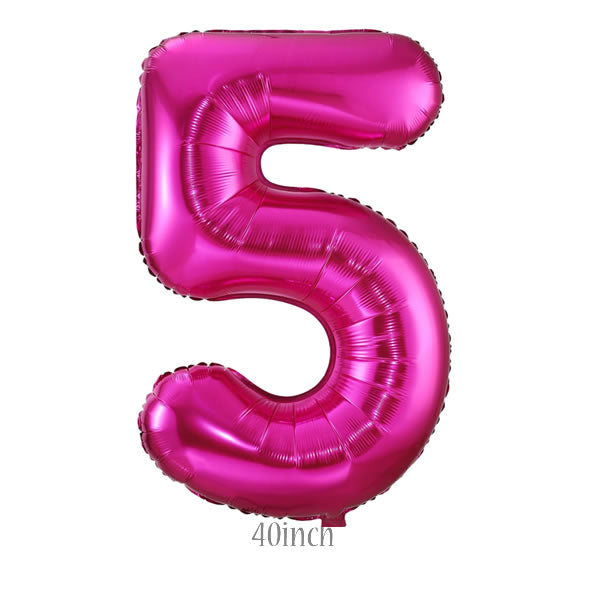 40 inch Hot Pink Number 5 Foil Balloon