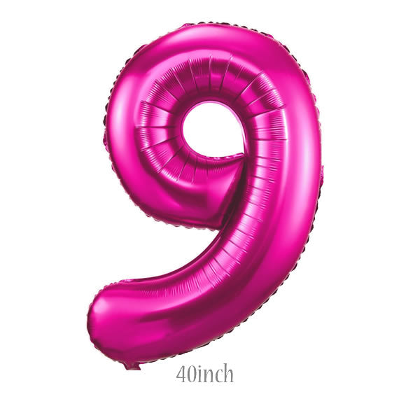 40 inch Hot Pink Number 9 Foil Balloon
