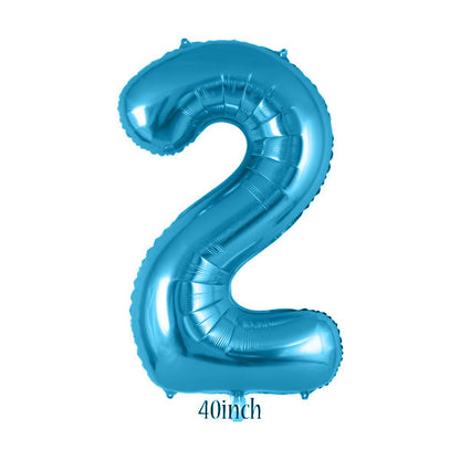 40 inch Light Blue Number 2 Foil Balloon