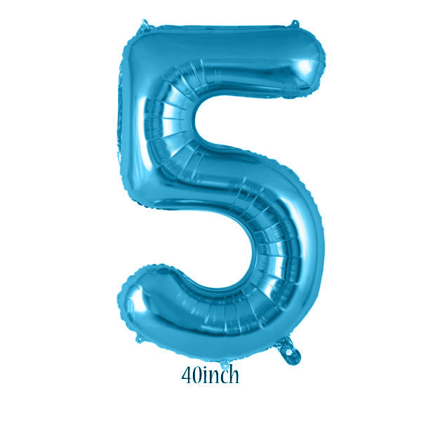 40 inch Light Blue Number 5 Foil Balloon